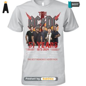 AVAILABLE AC DC 51 Anniversary 1973-2024 The Best Memories Never Fade Urban Vibes T-Shirt