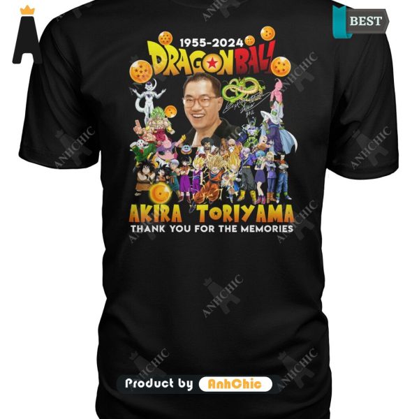 AVAILABLE Dragon Ball TORIYAMA AKIRA 1955-2024 Thank You For The Memories Urban Streetwear T-Shirt