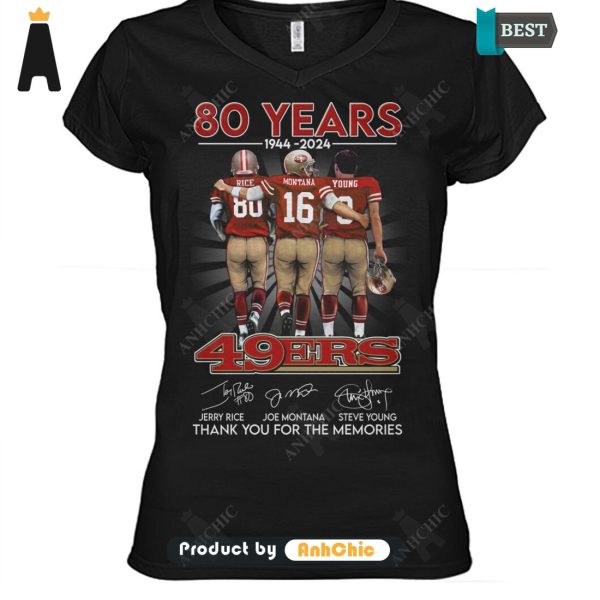 [BEST] 49ERS 80 Years 1944-2024 Thank You For The Memories Fusion Fashion T-Shirt