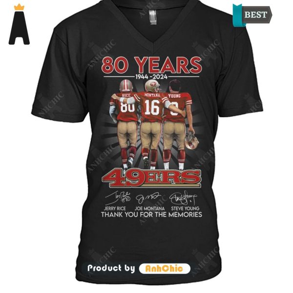 [BEST] 49ERS 80 Years 1944-2024 Thank You For The Memories Fusion Fashion T-Shirt