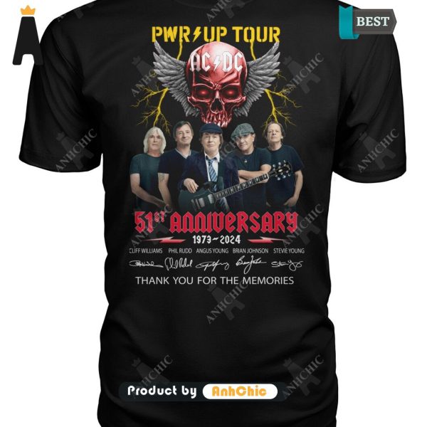 [BEST] AC DC PWR Up Tour 51 Anniversary 1973-2024 Thank You For The Memories Urban Streetwear T-Shirt