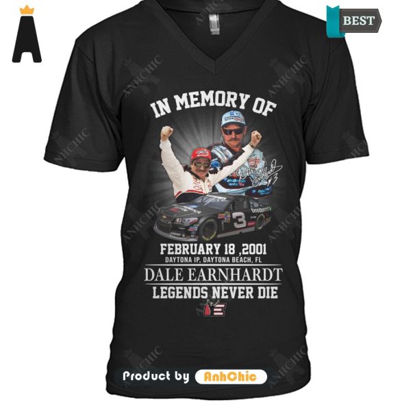 BEST DALE EARNHARDT In Memory Of February 18, 2001 Thank You For The Memories Fusion Fashion T-Shirt