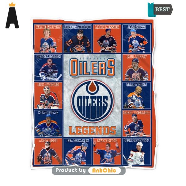 BEST Edmonton Oilers Legends National Hockey League Street Style Fusion Blanket