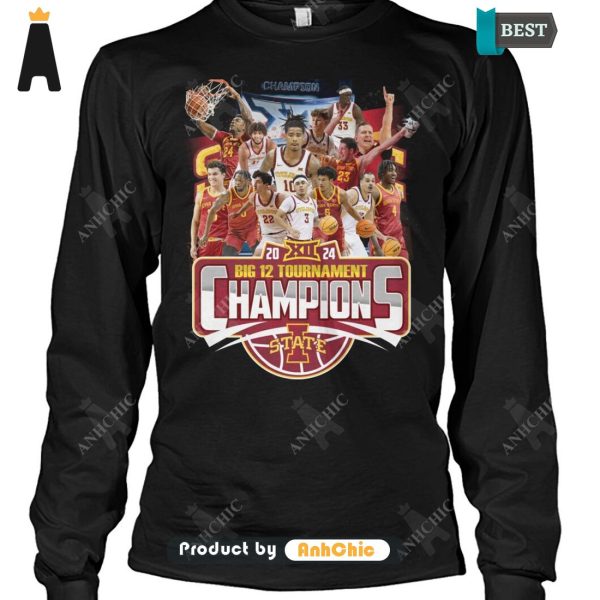 [BEST] Iowa State Men Basketball Big 12 Tournament 2020-2024 Champions Fusion Fashion T-Shirt