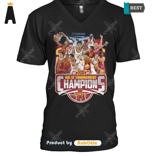 [BEST] Iowa State Men Basketball Big 12 Tournament 2020-2024 Champions Fusion Fashion T-Shirt