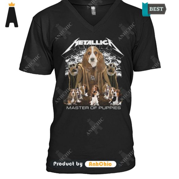 BEST-SELLING Basset Hound Metallica Master Of Pupies All over Printed T-Shirt