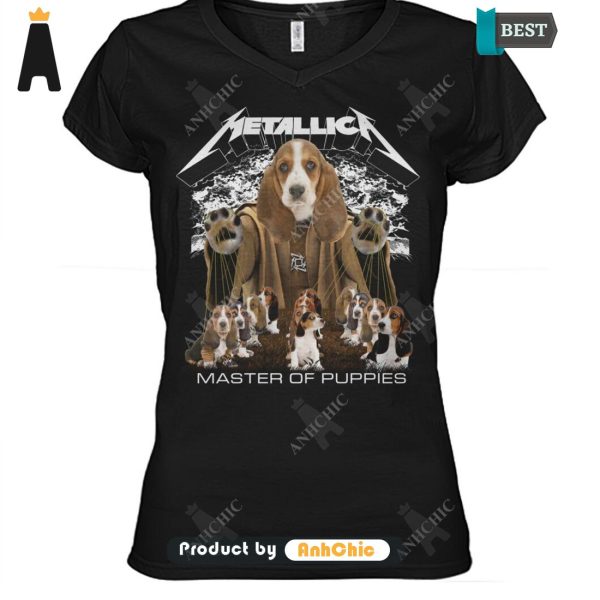 BEST-SELLING Basset Hound Metallica Master Of Pupies All over Printed T-Shirt