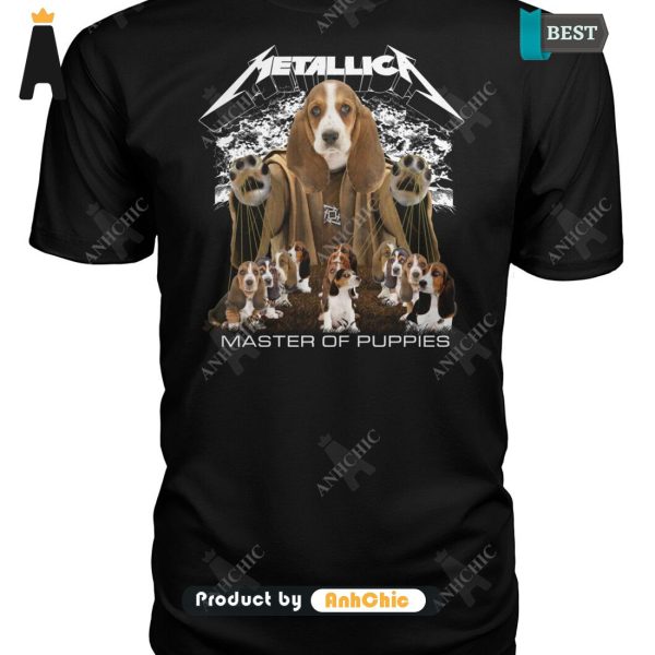 BEST-SELLING Basset Hound Metallica Master Of Pupies All over Printed T-Shirt