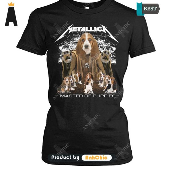 BEST-SELLING Basset Hound Metallica Master Of Pupies All over Printed T-Shirt