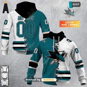 BEST-SELLING Personalized NHL San Jose Sharks Mix Jersey  POD Design 3D Hoodie