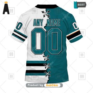 BEST-SELLING Personalized NHL San Jose Sharks Mix Jersey  POD Design 3D Hoodie