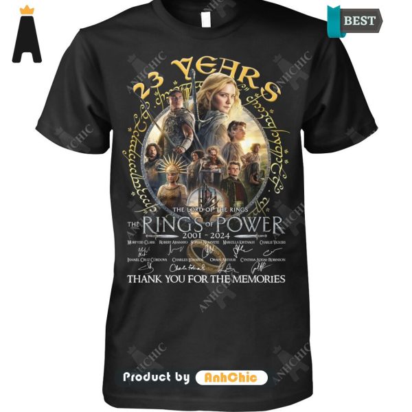 BEST-SELLING The Lord Of The Rings Rings Of Power 23 Years 2001-20214 Thank You For The Memories  All over Printed T-Shirt