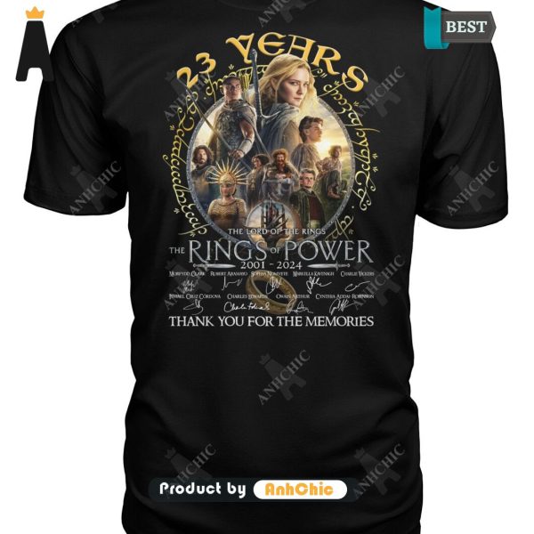 BEST-SELLING The Lord Of The Rings Rings Of Power 23 Years 2001-20214 Thank You For The Memories  All over Printed T-Shirt