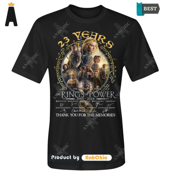 BEST-SELLING The Lord Of The Rings Rings Of Power 23 Years 2001-20214 Thank You For The Memories  All over Printed T-Shirt