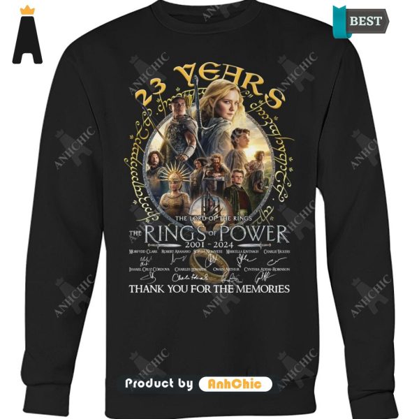 BEST-SELLING The Lord Of The Rings Rings Of Power 23 Years 2001-20214 Thank You For The Memories  All over Printed T-Shirt