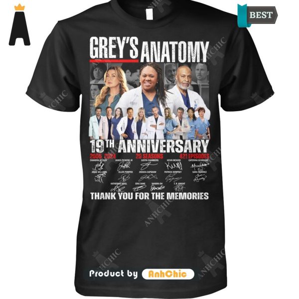 [HIGH-END] Grey Anatomy 19th Anniversary Thank You For The Memories Limitted Edition T-Shirt