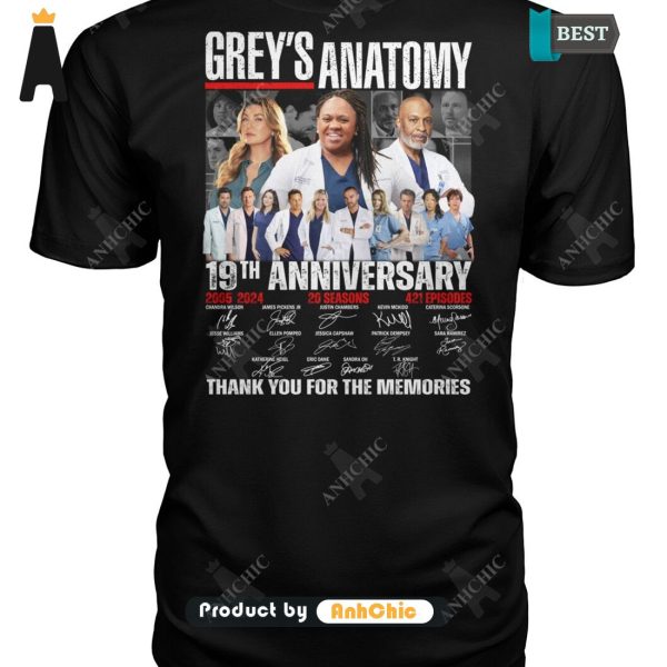 [HIGH-END] Grey Anatomy 19th Anniversary Thank You For The Memories Limitted Edition T-Shirt