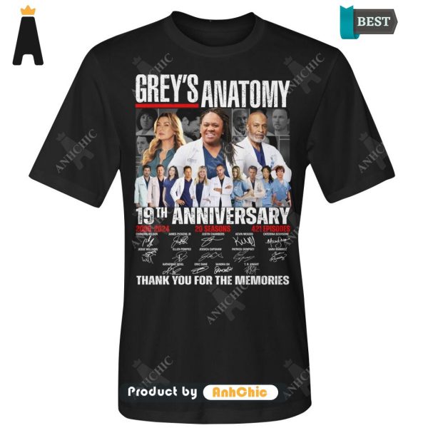 [HIGH-END] Grey Anatomy 19th Anniversary Thank You For The Memories Limitted Edition T-Shirt