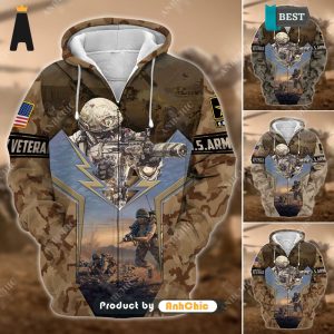 HOT FASHION Unique U.S. Army Veteran  Signature Series 3D Hoodie