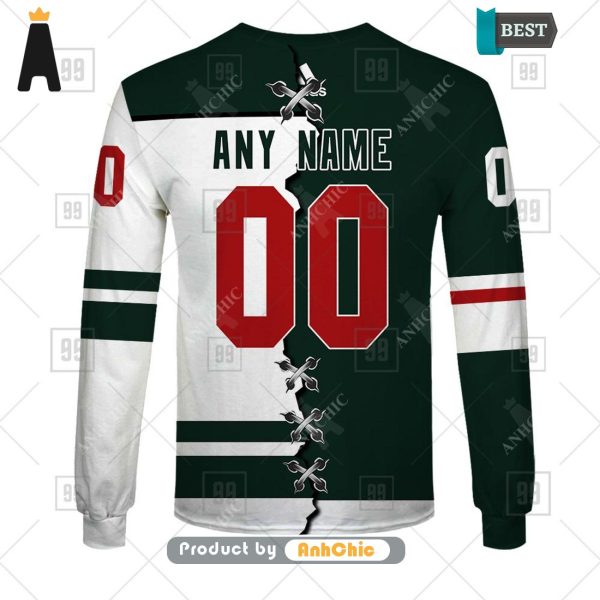 LIMITED Personalized NHL Minnesota Wild Mix Jersey  POD Design 3D Hoodie