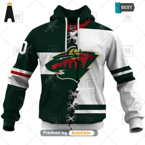 LIMITED Personalized NHL Minnesota Wild Mix Jersey  POD Design 3D Hoodie