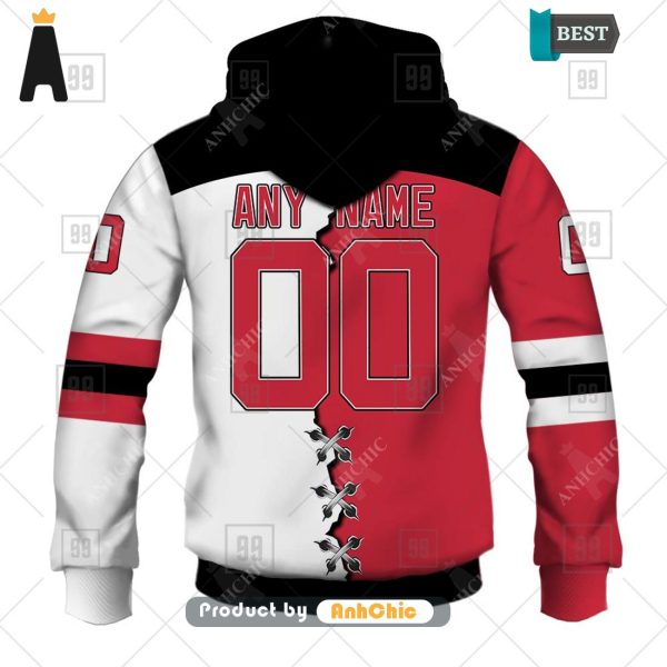 LIMITED Personalized NHL New Jersey Devils Mix Jersey  Street Style Fusion 3D Hoodie