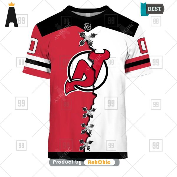 LIMITED Personalized NHL New Jersey Devils Mix Jersey  Street Style Fusion 3D Hoodie