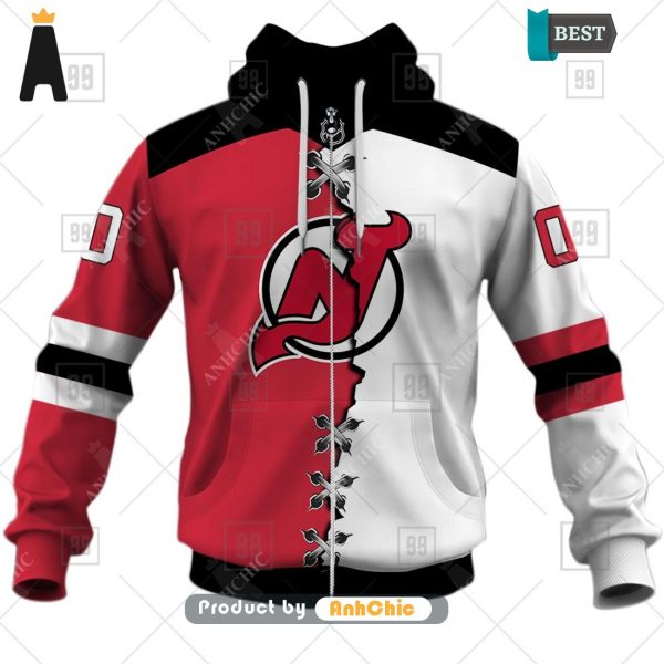 LIMITED Personalized NHL New Jersey Devils Mix Jersey  Street Style Fusion 3D Hoodie