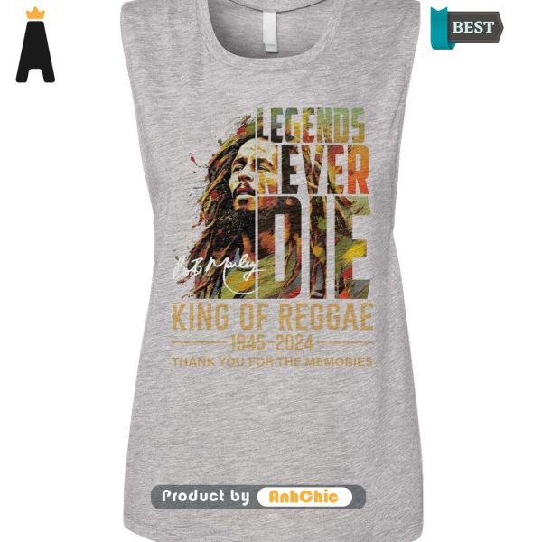 LUXURY Bob Marley Lengends Never Die King Of Reggae 1945-2024 Thank You For The Memories Street Style Elegance T-Shirt