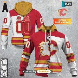 LUXURY Personalized NHL Calgary Flames Mix Jersey  Street Style Elegance 3D Hoodie