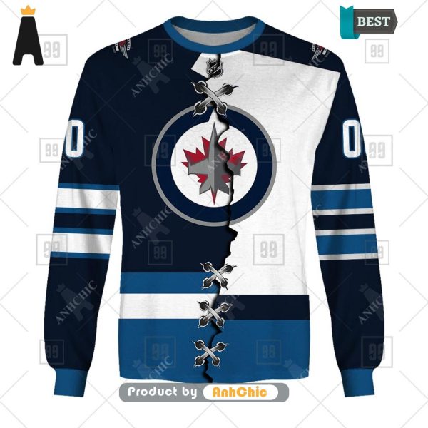 LUXURY Personalized NHL Winnipeg Jets Mix Jersey  Modern Classics 3D Hoodie