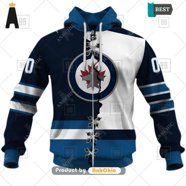 LUXURY Personalized NHL Winnipeg Jets Mix Jersey  Modern Classics 3D Hoodie