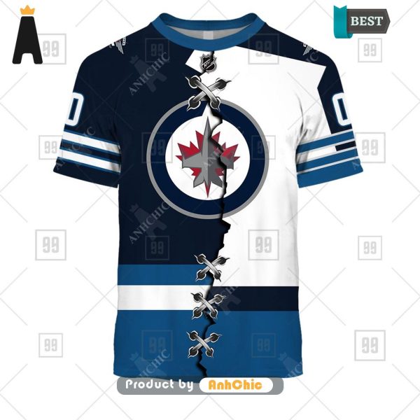 LUXURY Personalized NHL Winnipeg Jets Mix Jersey  Modern Classics 3D Hoodie