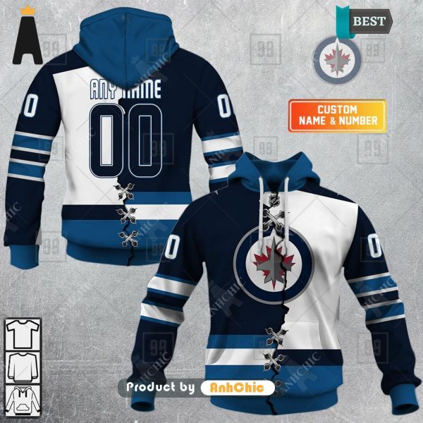 LUXURY Personalized NHL Winnipeg Jets Mix Jersey  Modern Classics 3D Hoodie