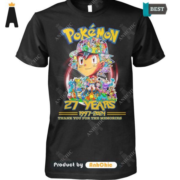 LUXURY Pokemon 27 Years 1977-2024 Thank You For The Memories Urban Streetwear T-Shirt