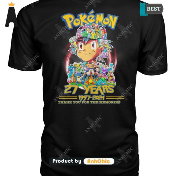 LUXURY Pokemon 27 Years 1977-2024 Thank You For The Memories Urban Streetwear T-Shirt