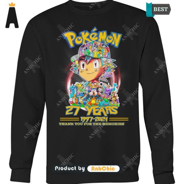 LUXURY Pokemon 27 Years 1977-2024 Thank You For The Memories Urban Streetwear T-Shirt