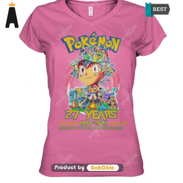 LUXURY Pokemon 27 Years 1977-2024 Thank You For The Memories Urban Streetwear T-Shirt