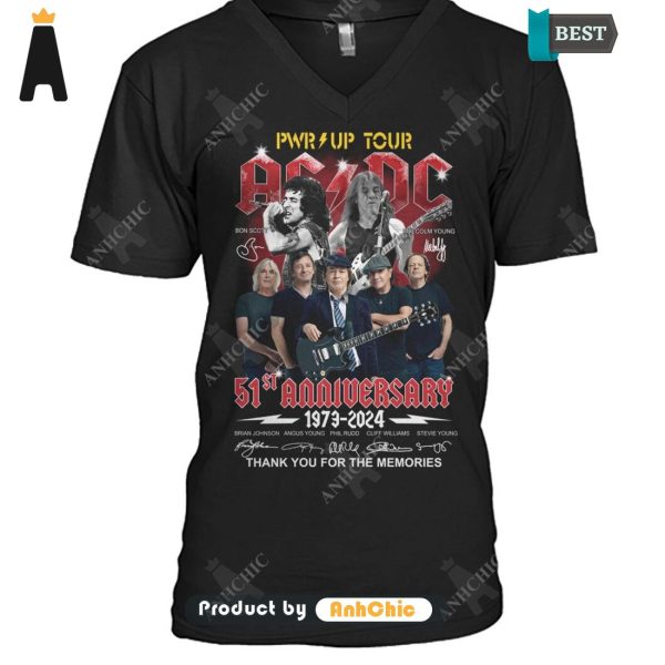 [MODERN] AC DC PWR Up Tour 51 Anniversary 1973-2024 Thank You For The Memories  T-Shirt