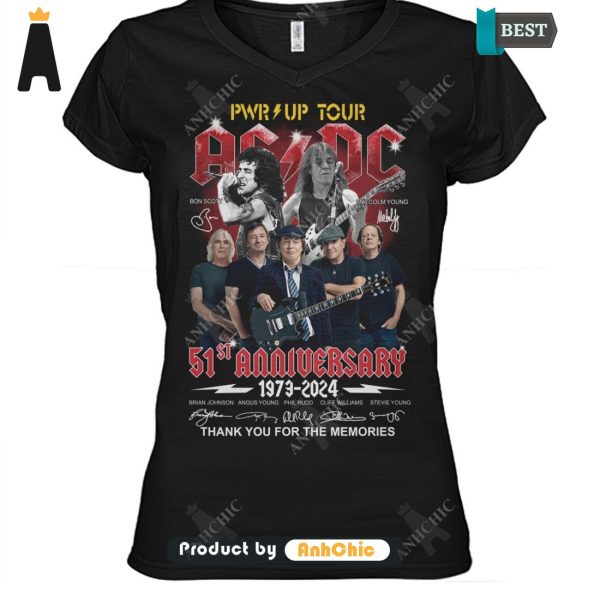 [MODERN] AC DC PWR Up Tour 51 Anniversary 1973-2024 Thank You For The Memories  T-Shirt