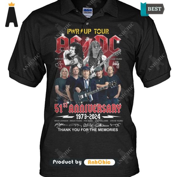 [MODERN] AC DC PWR Up Tour 51 Anniversary 1973-2024 Thank You For The Memories  T-Shirt