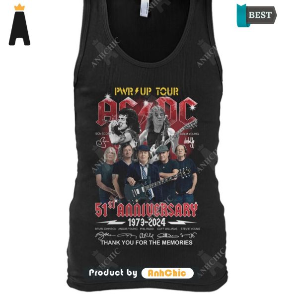 [MODERN] AC DC PWR Up Tour 51 Anniversary 1973-2024 Thank You For The Memories  T-Shirt