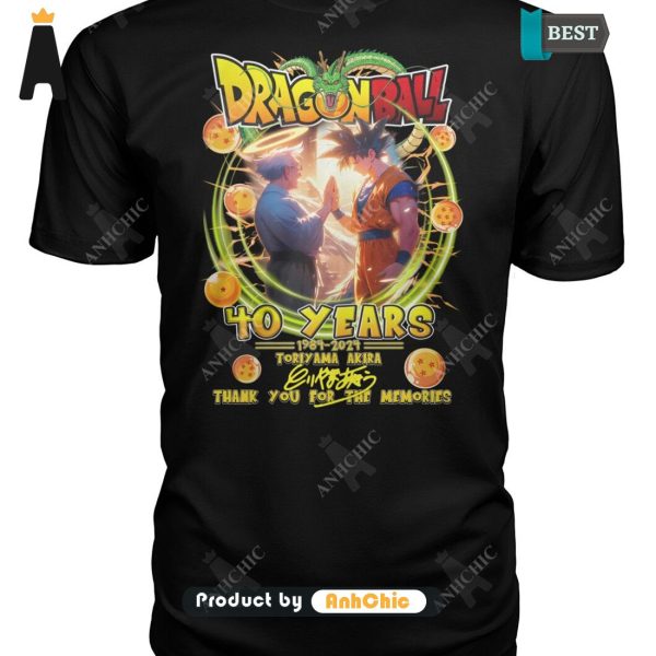 [MODERN] Dragon Ball 40 Years 1984-2024 TORIYAMA AKIRA Thank You For The Memories POD Design T-Shirt