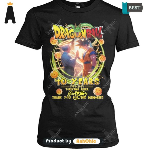 [MODERN] Dragon Ball 40 Years 1984-2024 TORIYAMA AKIRA Thank You For The Memories POD Design T-Shirt