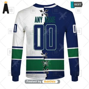 [MODERN] Personalized NHL Vancouver Canucks Mix Jersey   3D Hoodie