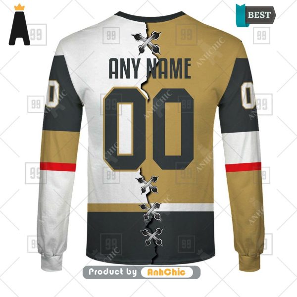 [MODERN] Personalized NHL Vegas Golden Knights Mix Jersey   3D Hoodie