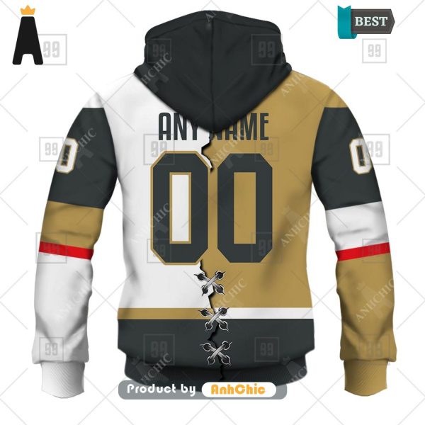 [MODERN] Personalized NHL Vegas Golden Knights Mix Jersey   3D Hoodie