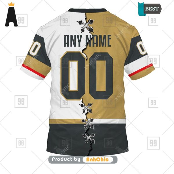 [MODERN] Personalized NHL Vegas Golden Knights Mix Jersey   3D Hoodie