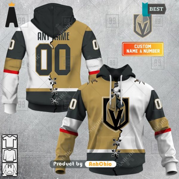 [MODERN] Personalized NHL Vegas Golden Knights Mix Jersey   3D Hoodie