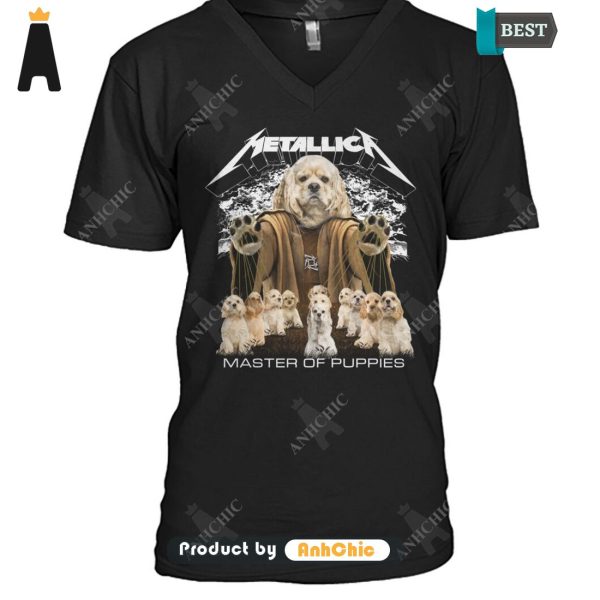 [NEW ARRIVAL] American Cocker Spaniel Metallica Master Of Pupies All over Printed T-Shirt